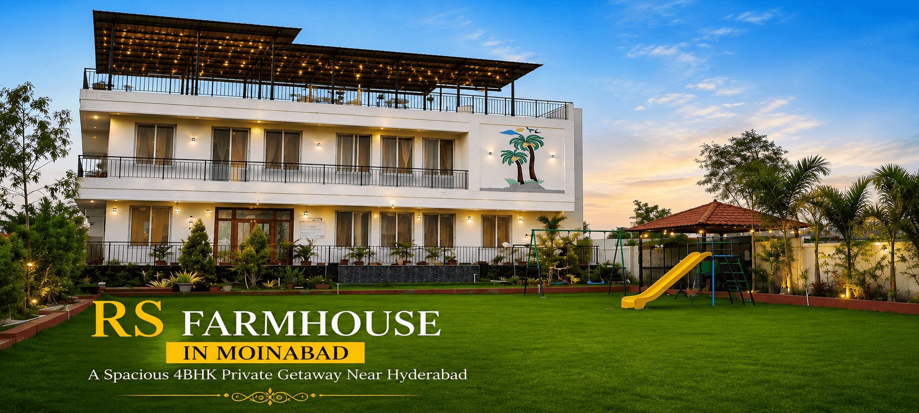 RS Farmhouse in Moinabad – A Spacious 4BHK Private Getaway Near Hyderabad